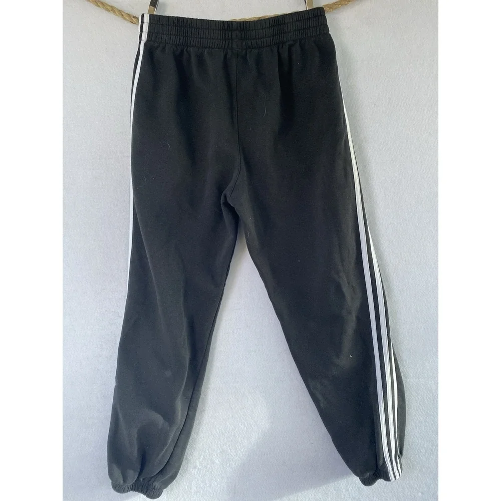 Adidas‎ Black Athletic Joggers White Striped Boys Large 14/16